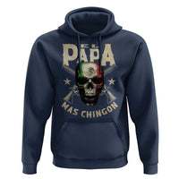 Funny Mexican Dad Hoodie El Papa Mas Chingon Vintage Mexico Skull