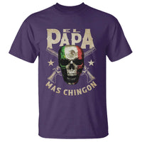 Funny Mexican Dad T Shirt El Papa Mas Chingon Vintage Mexico Skull