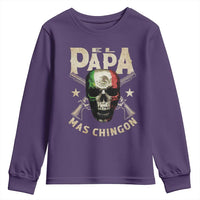Funny Mexican Dad Youth Sweatshirt El Papa Mas Chingon Vintage Mexico Skull