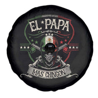 Funny El Papa Mas Chingon Spare Tire Cover Best Mexican Dad Father's Day Skull
