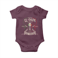 Funny El Papa Mas Chingon Baby Onesie Best Mexican Dad Father's Day Skull
