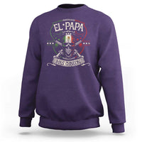 Funny El Papa Mas Chingon Sweatshirt Best Mexican Dad Father's Day Skull