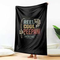 Funny Reel Cool Peepaw Throw Blanket Fishing Grandpa Fisherman Father's Day