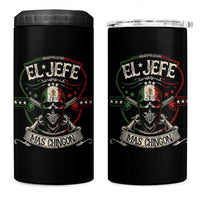 Funny El Jefe Mas Chingon 4 in 1 Can Cooler Tumbler Mexican Boss