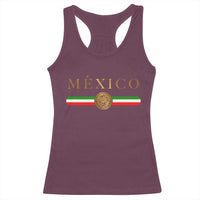 Mexican Heritage Pride Racerback Tank Top Mexico Vintage Flag Coat of Arms Graphic