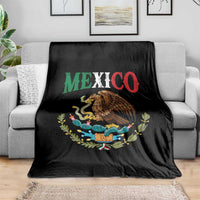 Mexican Coat Of Arms Mexico Vintage Flag Throw Blanket