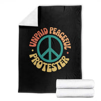 Unpaid Peaceful Protester Throw Blanket Social Justice Floral Peace Sign