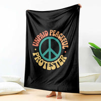 Unpaid Peaceful Protester Throw Blanket Social Justice Floral Peace Sign