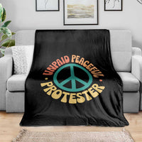 Unpaid Peaceful Protester Throw Blanket Social Justice Floral Peace Sign