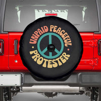 Unpaid Peaceful Protester Spare Tire Cover Social Justice Floral Peace Sign
