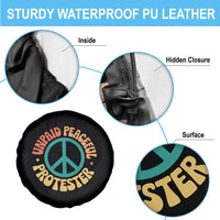 Unpaid Peaceful Protester Spare Tire Cover Social Justice Floral Peace Sign