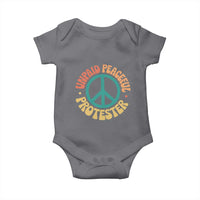 Unpaid Peaceful Protester Baby Onesie Social Justice Floral Peace Sign