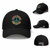 Unpaid Peaceful Protester Baseball Cap Social Justice Floral Peace Sign