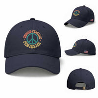Unpaid Peaceful Protester Baseball Cap Social Justice Floral Peace Sign