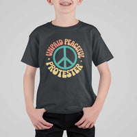 Unpaid Peaceful Protester T Shirt For Kid Social Justice Floral Peace Sign
