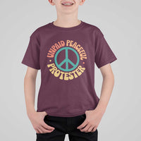 Unpaid Peaceful Protester T Shirt For Kid Social Justice Floral Peace Sign