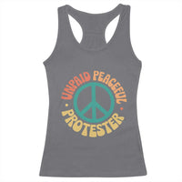 Unpaid Peaceful Protester Racerback Tank Top Social Justice Floral Peace Sign