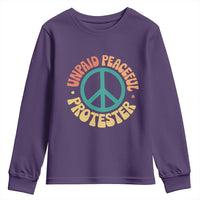 Unpaid Peaceful Protester Youth Sweatshirt Social Justice Floral Peace Sign