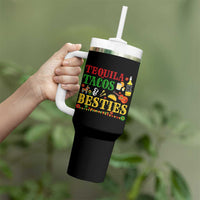 Tequila Tacos And Besties Tumbler With Handle Funny Mexican Fiesta Cinco De Mayo