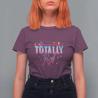 80s T Shirt For Women Totally Rad Neon Vaporware Triangle - Wonder Print Shop