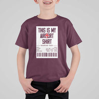 Travel Lover T Shirt For Kid This Is My Aiport Shirt Receipt Barcode - Wonder Print Shop