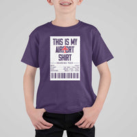 Travel Lover T Shirt For Kid This Is My Aiport Shirt Receipt Barcode - Wonder Print Shop