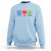 Peace Love Veggies Sweatshirt Vegetables Themed Funny Vegan Food - Wonder Print Shop