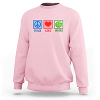 Peace Love Veggies Sweatshirt Vegetables Themed Funny Vegan Food - Wonder Print Shop