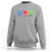 Peace Love Veggies Sweatshirt Vegetables Themed Funny Vegan Food - Wonder Print Shop
