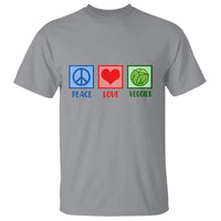 Peace Love Veggies T Shirt Vegetables Themed Funny Vegan Food - Wonder Print Shop