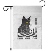 Chess Lover Garden Flag I Never Lose Either I Win Or I Learn Elegant Cool Cat