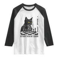 Chess Lover Raglan Shirt I Never Lose Either I Win Or I Learn Elegant Cool Cat