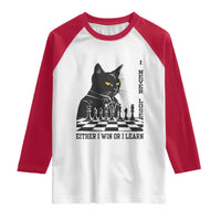 Chess Lover Raglan Shirt I Never Lose Either I Win Or I Learn Elegant Cool Cat