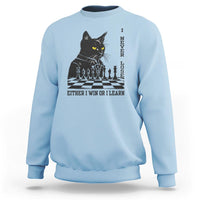 Chess Lover Sweatshirt I Never Lose Either I Win Or I Learn Elegant Cool Cat - Wonder Print Shop