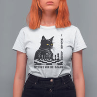 Chess Lover T Shirt For Women I Never Lose Either I Win Or I Learn Elegant Cool Cat - Wonder Print Shop