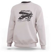 Funny Biplane Sweatshirt Airplane Mode On Flying Pilots - Wonder Print Shop