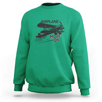 Funny Biplane Sweatshirt Airplane Mode On Flying Pilots - Wonder Print Shop