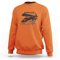 Funny Biplane Sweatshirt Airplane Mode On Flying Pilots - Wonder Print Shop
