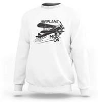 Funny Biplane Sweatshirt Airplane Mode On Flying Pilots - Wonder Print Shop