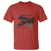 Funny Biplane T Shirt Airplane Mode On Flying Pilots - Wonder Print Shop