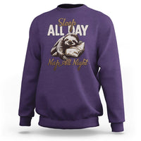 Funny Sloth Sweatshirt Sleep All Day Nap All Night Sleep Napping Cute - Wonder Print Shop