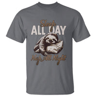 Funny Sloth T Shirt Sleep All Day Nap All Night Sleep Napping Cute - Wonder Print Shop