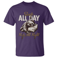 Funny Sloth T Shirt Sleep All Day Nap All Night Sleep Napping Cute - Wonder Print Shop