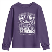 Funny Weekend Forecast Boating With A Chance Of Drinking Youth Sweatshirt Pontoon Boat Captain - Wonder Print Shop