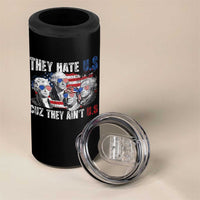Funny They Hate Us Cuz They Ain't Us 4 in 1 Can Cooler Tumbler Founding Fathers 4th of July American Flag - Wonder Print Shop