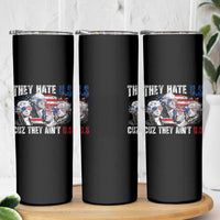 Funny They Hate Us Cuz They Ain't Us Skinny Tumbler Founding Fathers 4th of July American Flag - Wonder Print Shop