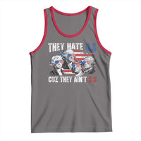 Funny They Hate Us Cuz They Ain't Us Tank Top Founding Fathers 4th of July American Flag - Wonder Print Shop