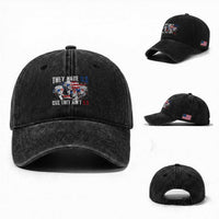 Funny They Hate Us Cuz They Ain't Us Washed Cotton Baseball Cap Founding Fathers 4th of July American Flag