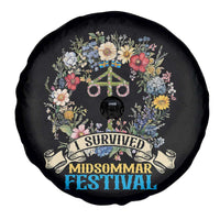 Funny I Survived Midsommar Festival Spare Tire Cover Sweden Summer Festival Maypole