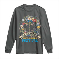 Funny I Survived Midsommar Festival Long Sleeve Shirt Sweden Summer Festival Maypole